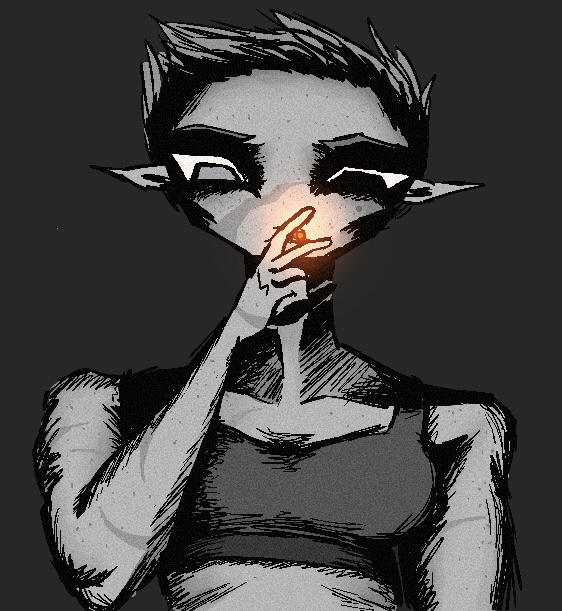 March 15th, 2026<br> just a monochromatic drawing of Rae I had an itching for